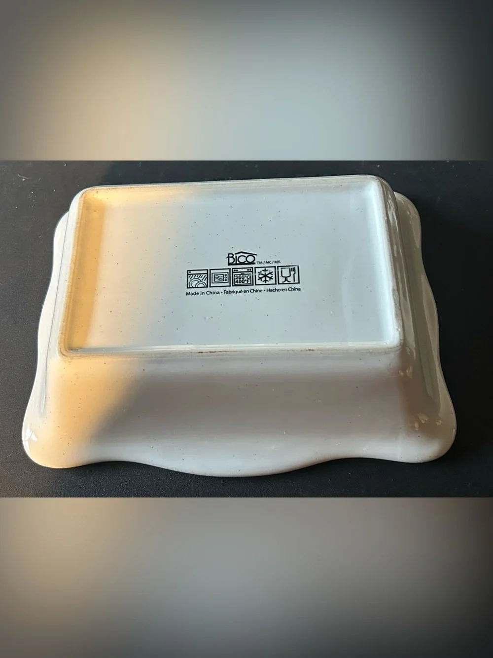 Bico Speckled Cream Ceramic Baking Dish 10”X8”